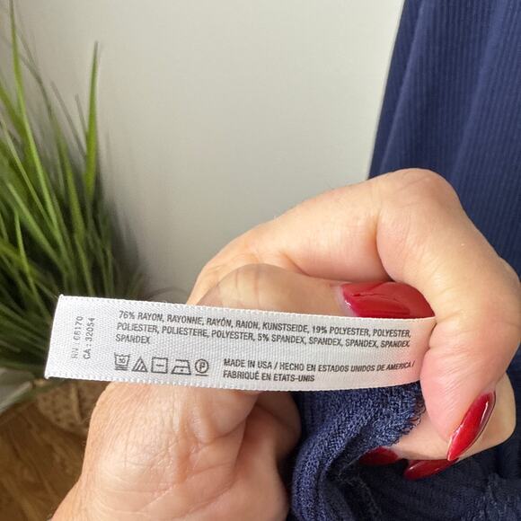 NEW NWT Anthropologie Saturday Sunday Navy Ribbed Knit Tank Dress Large Casual - Picture 6 of 7